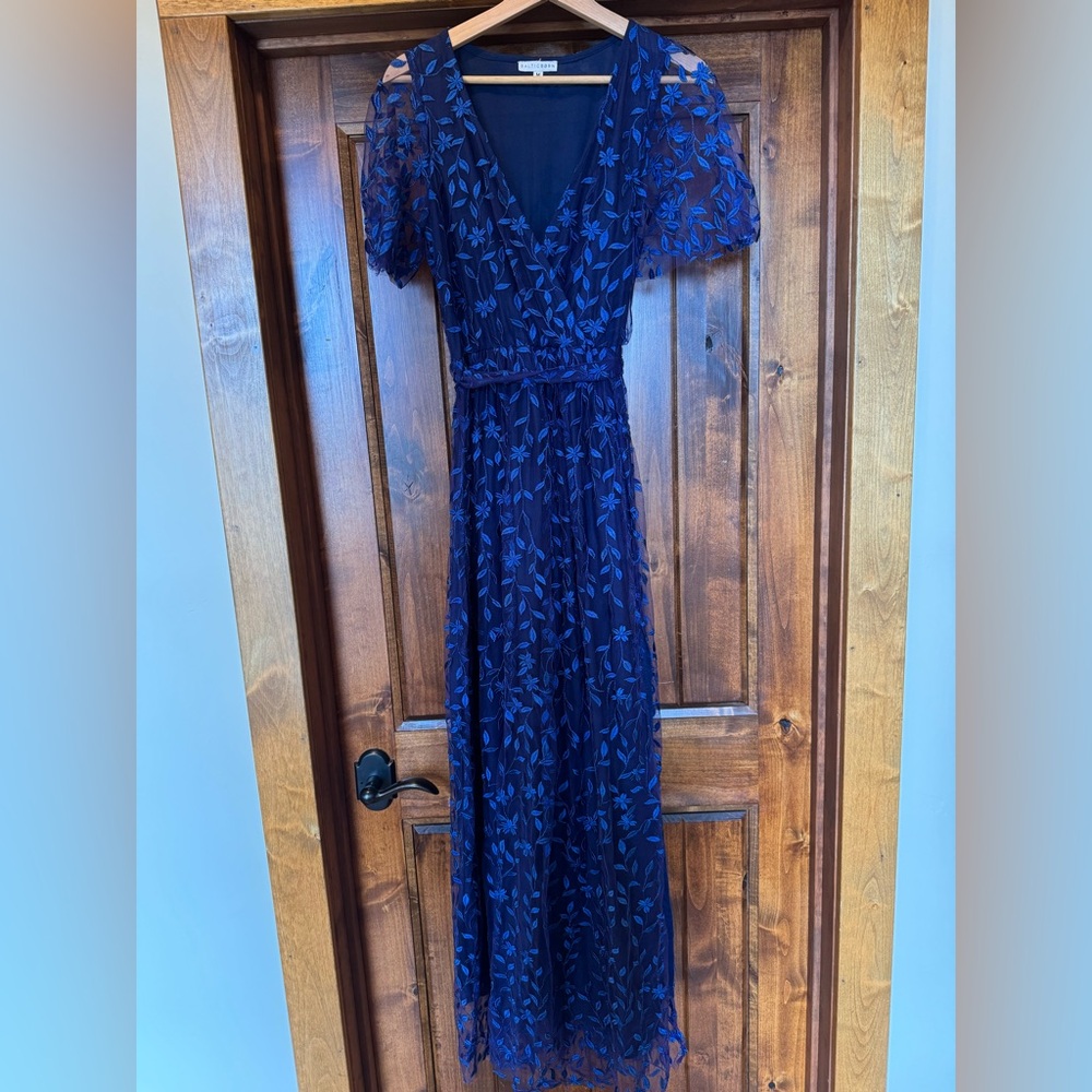 Baltic born navy blue embroidered floral dress